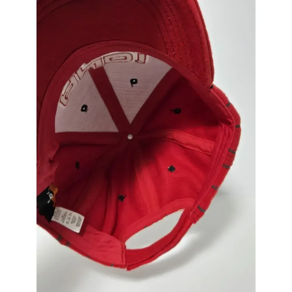 AND1 YOUTH Baseball Cap Hat Wool Blend Red Pinstripe Adjustable‎ Back NEW
